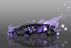 Tony Kokhan, Lamborghini, Gallardo, Abstract, Aerography, Side, Violet, Col ...