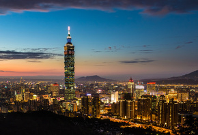 Taiwan, Тайвань, Тайбэй, Китайская Республика, Taipei 101, небоскреб, город ...