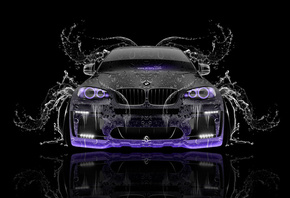 Tony Kokhan, BMW, X6, Water, Car, Front, Violet, Neon, Black, el Tony Cars, ...