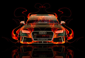 Tony Kokhan, Audi, RS7, Fire, Car, Abstract, Orange, Flame, Design, Art, Style, Black, el Tony Cars, Photoshop, HD Wallpapers,  , , 7,  , , , , , , , , , , , , 2014