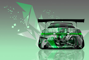 Tony Kokhan, Toyota, Mark2, JZX90, JDM, Tuning, Back, Anime, Aerography, Samurai, Green, Colors, Effects, 4K, Wallpapers, el Tony Cars, Photoshop, Design, Art, Style,  , , , , 2, 90 , , , , , 