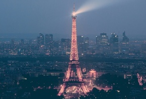 eiffel, paris, france, light, night, europe