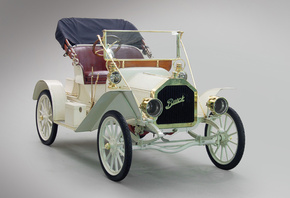 1908, Buick, Model 10, Touring Runabout, ретро, кабриолет, белый