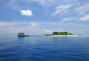 island, exotic, ocean, blue, sky, water, sea