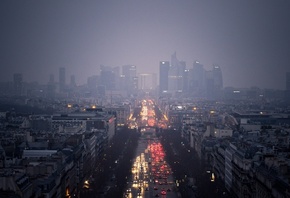 city, night, light, building, modern