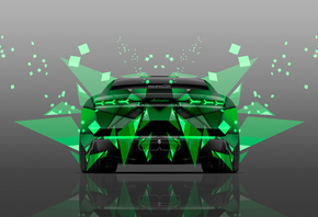 Tony Kokhan, Lamborghini, Estoque, Back, Abstract, Aerography, Green, Colors, Car, el Tony Cars, Photoshop, 4K, Wallpapers, Design, Art, Style, Supercar, Auto, Silver, Effects,  , , , ,  , , , , 