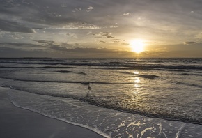 beautiful sunrise scene, sea, nature, landscape, sky, clouds,   ...