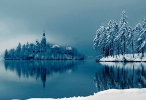 lake, mountain, reflextion, water, sky, blue, cabin