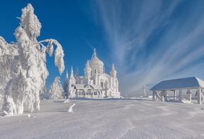 белогорский монастырь, зима, снег