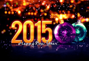 новый год, 2015, игрушки, праздник, темный фон