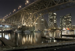 city, light, night, water, reflextion, bridge