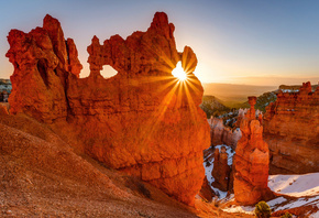 canyon, utah, rock, sunlight, sunrise