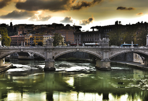 city, light, night, water, reflextion, bridge