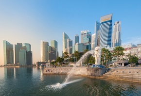 Merlion Fountain, Marina Bay, Singapore, , , , , , , 