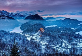 bavaria, germany, winter, castle