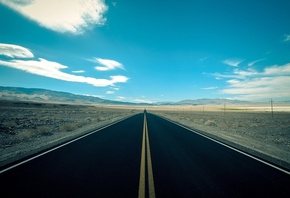 highway, desert, road, mountain