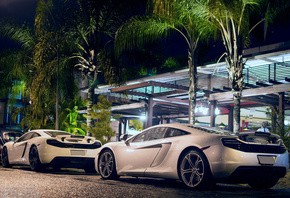 Mclaren mp4, street, supercar, wheel, night