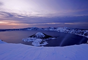 crate, lake, frozen, winter