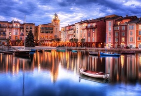 orlando, florida, usa, city, night, lights, reflextion, water