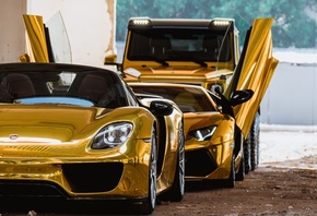 ���������, ����������, �������� ����, �����, Porsche 918, Lamborghini, Aventador, Mercedes