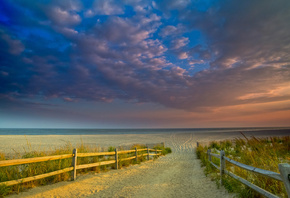 infinite, oceans, sand, sky, clouds