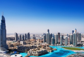 dubai, building, overview, sky