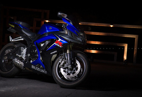 suzuki, gsx-r600, blue, bike, supersport