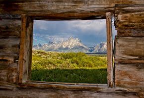 Grand Teton, National Park, �����-����� ������������ ����, Cunningham Cabin, ����, ������, ����