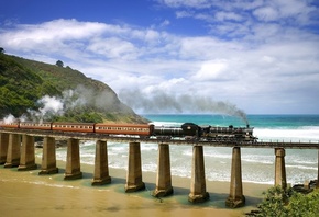rail, way, train, bridge
