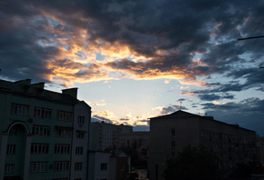 Украина, город, вечер, небо