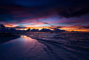 Maldives, beach, sunset, nature, sea