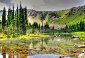 crystal, lake, mountain, water