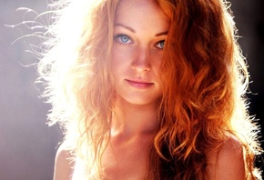 , , , , red, hair, girl, blue, eyes, sunlight