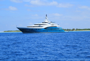 yacht, see, beach, Maldives