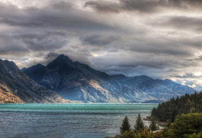 lake, new, Zealand, Mountains, sky, queenstown