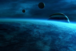 space, Planet, blue