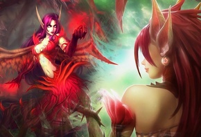 Zyra, League of Legends, Rise of the Thorns, Morgana, Fallen Angel