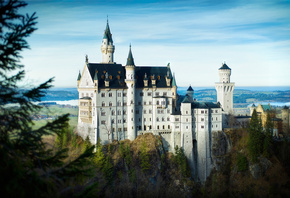 замок, горы, Германия, neuschwanstein, красиво