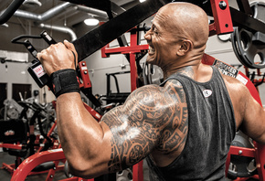 Dwayne Johnson, machine, the rock, gym, workout