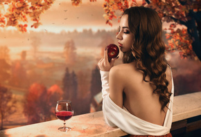 Autumn portrait, девушка, осень, красота, природа, яблоко, Sergey Parishkov