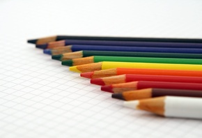 креатив, карандаши, бумага, цвета, разноцветное