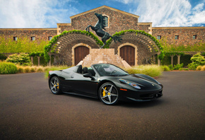 Ferrari 458 Spider, supercar, , , black