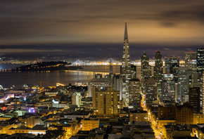 SF, Nighttime, Skyline, , , , 