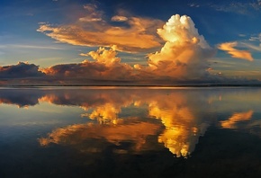 Бали, остров, пляж, небо, облака, вода, отражение, краски, by Marian Lubawski