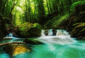 природа, красиво, река, каскады