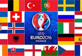 футбол, турнир, евро 2016, страны, флаги, сборные