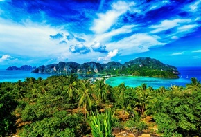 Тайланд, тропики, горы, городок, курорт, красиво, пальмы