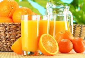 апельсины, апельсиновый сок, мандарины, фрукты