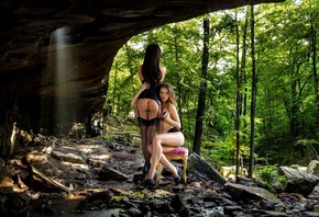 forest, girl, posing, legs, erotic