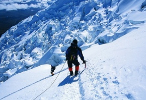 winter, climbing, snow, mountains